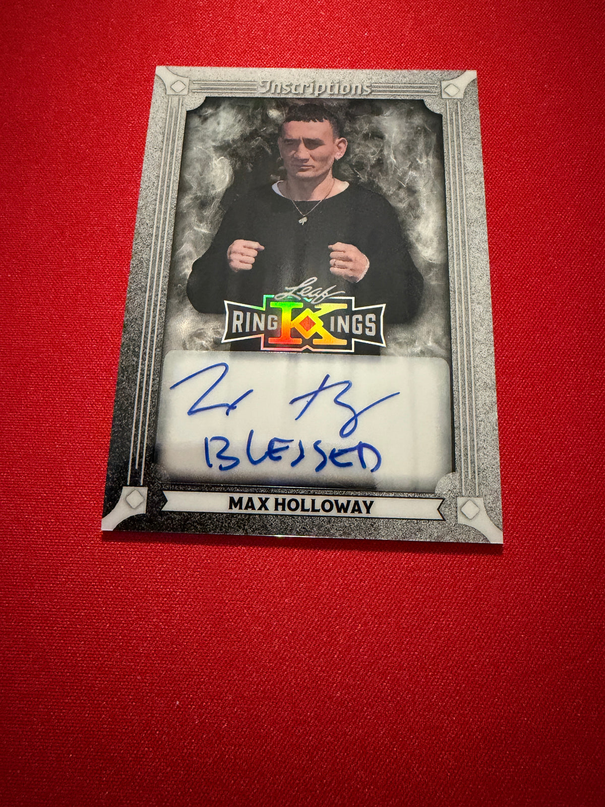 Max Holloway 2026 Leaf Metal Ring Kings Metal Inscriptions Auto White 1/1