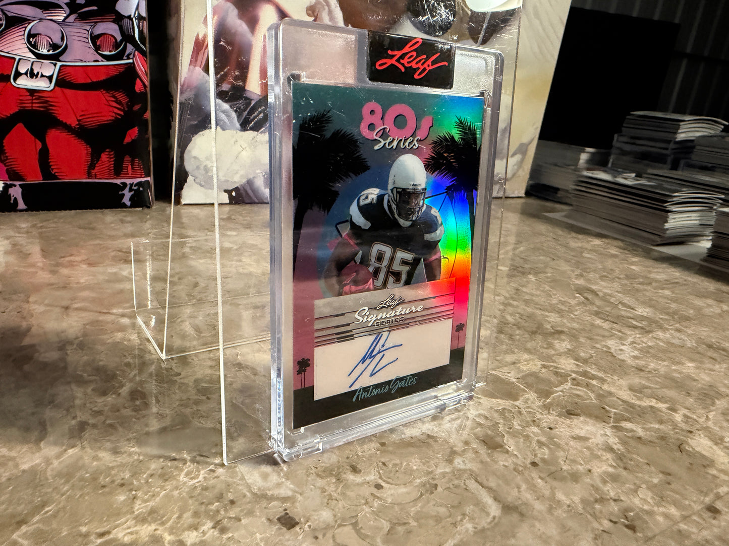 Antonio Gates 2026 Leaf Signature Series 80s Series Auto Blue 1/1