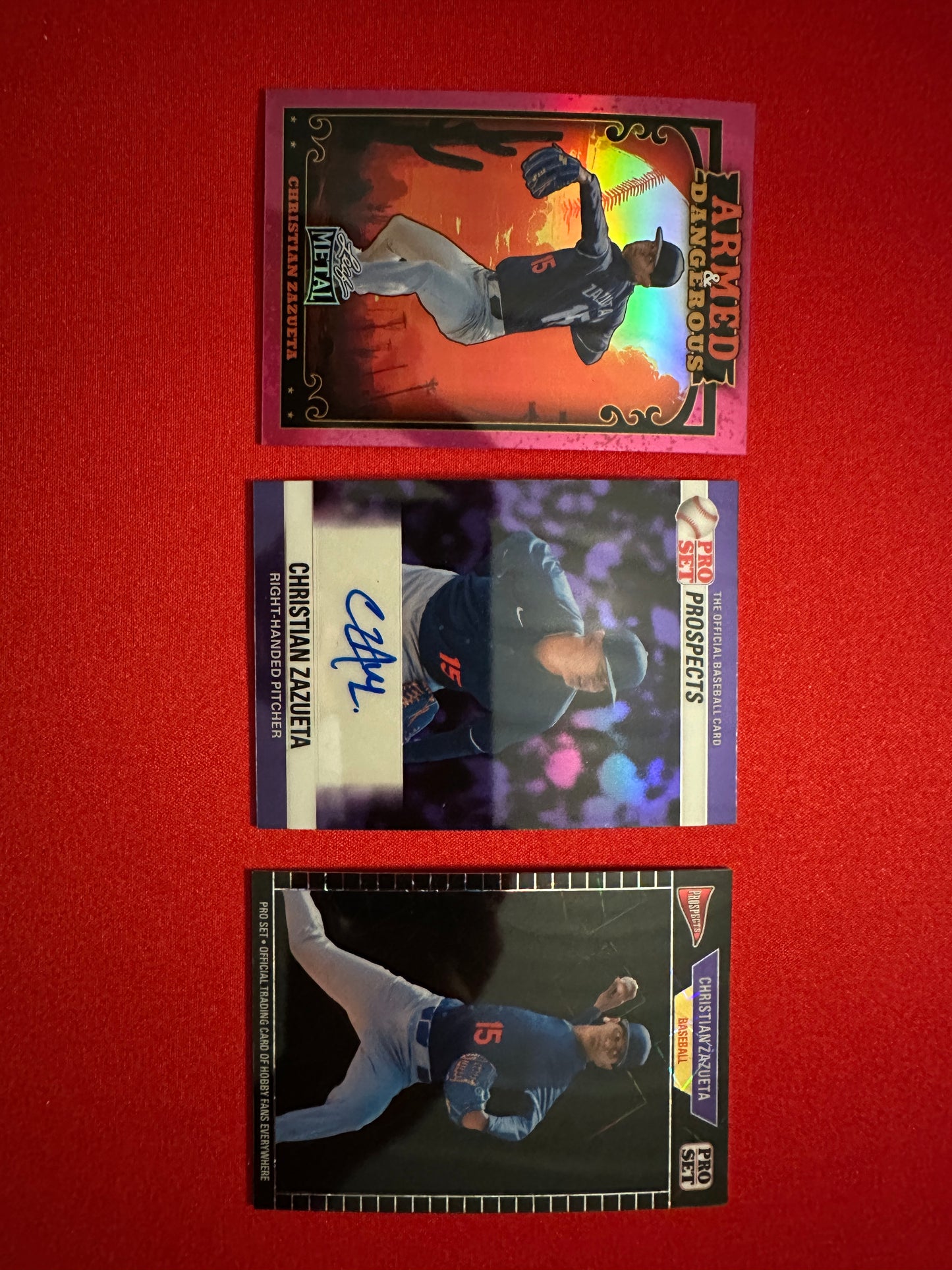 2026 Pro Set Christian Zazueta Black Lazer 1/1 & Purple Auto /8 Leaf Metal /6 Lot