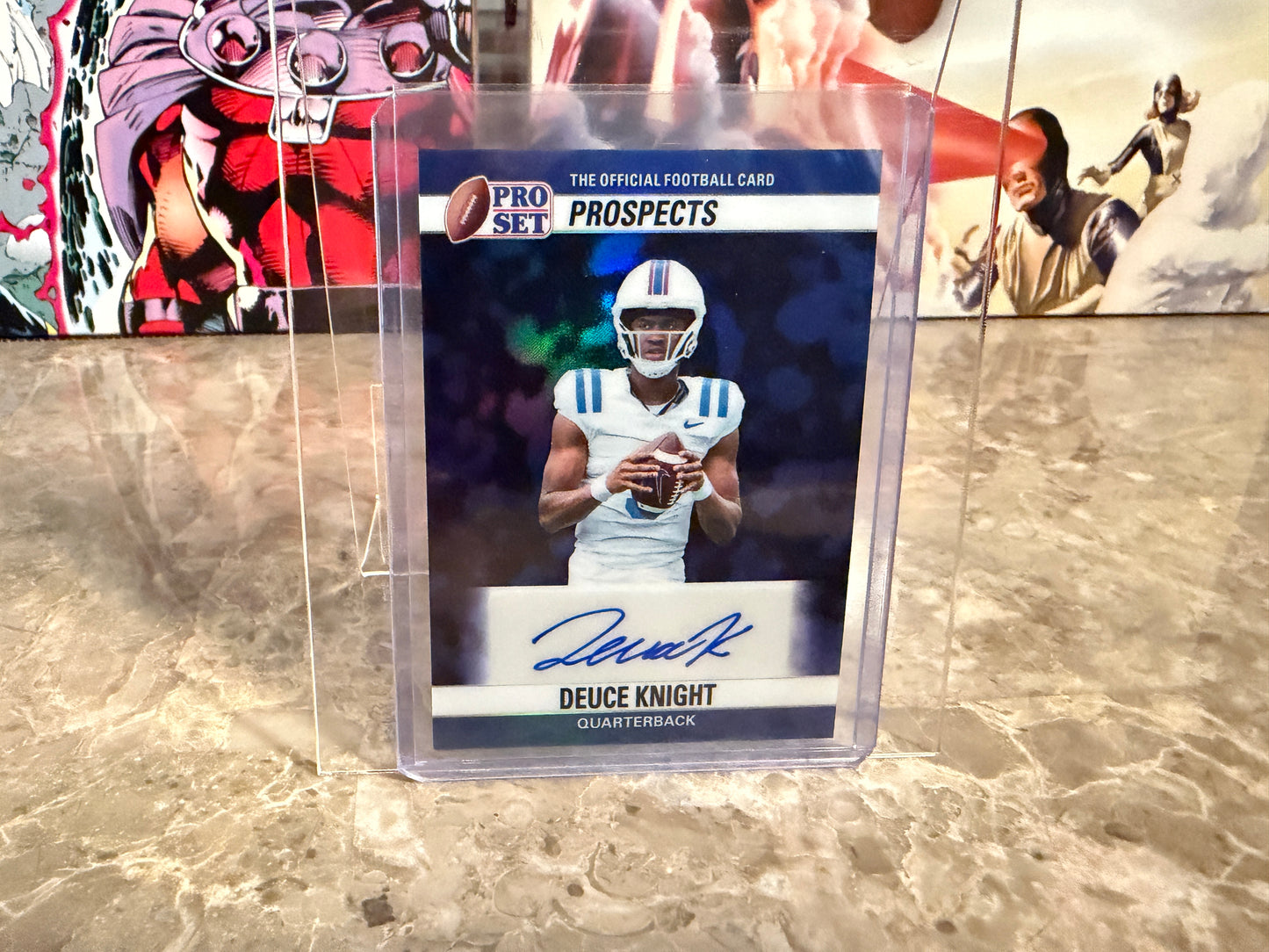 Deuce Knight 2026 Leaf Pro Set Metal Football 1990 Auto Blue 1/5 Bookend