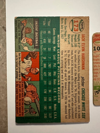 Jack Harshman #104,173,29 (1954,1955,1956 Topps) - Lower Grade