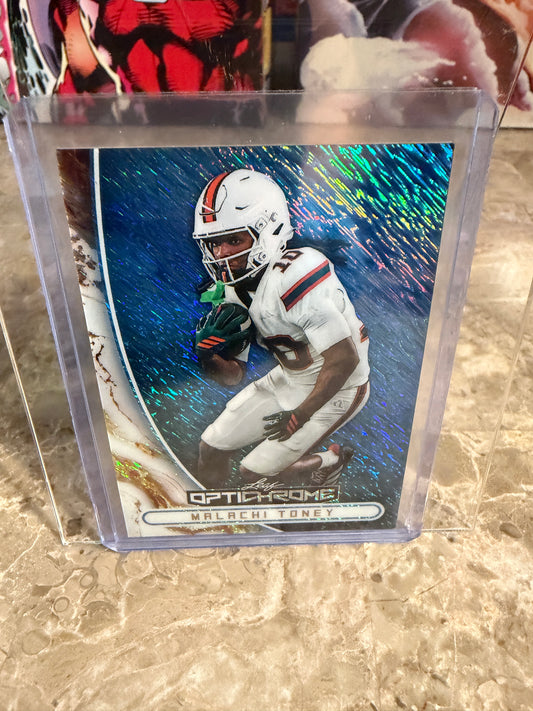 Malachi Toney 2026 Leaf Optichrome Football Platinum Shimmer 1/1