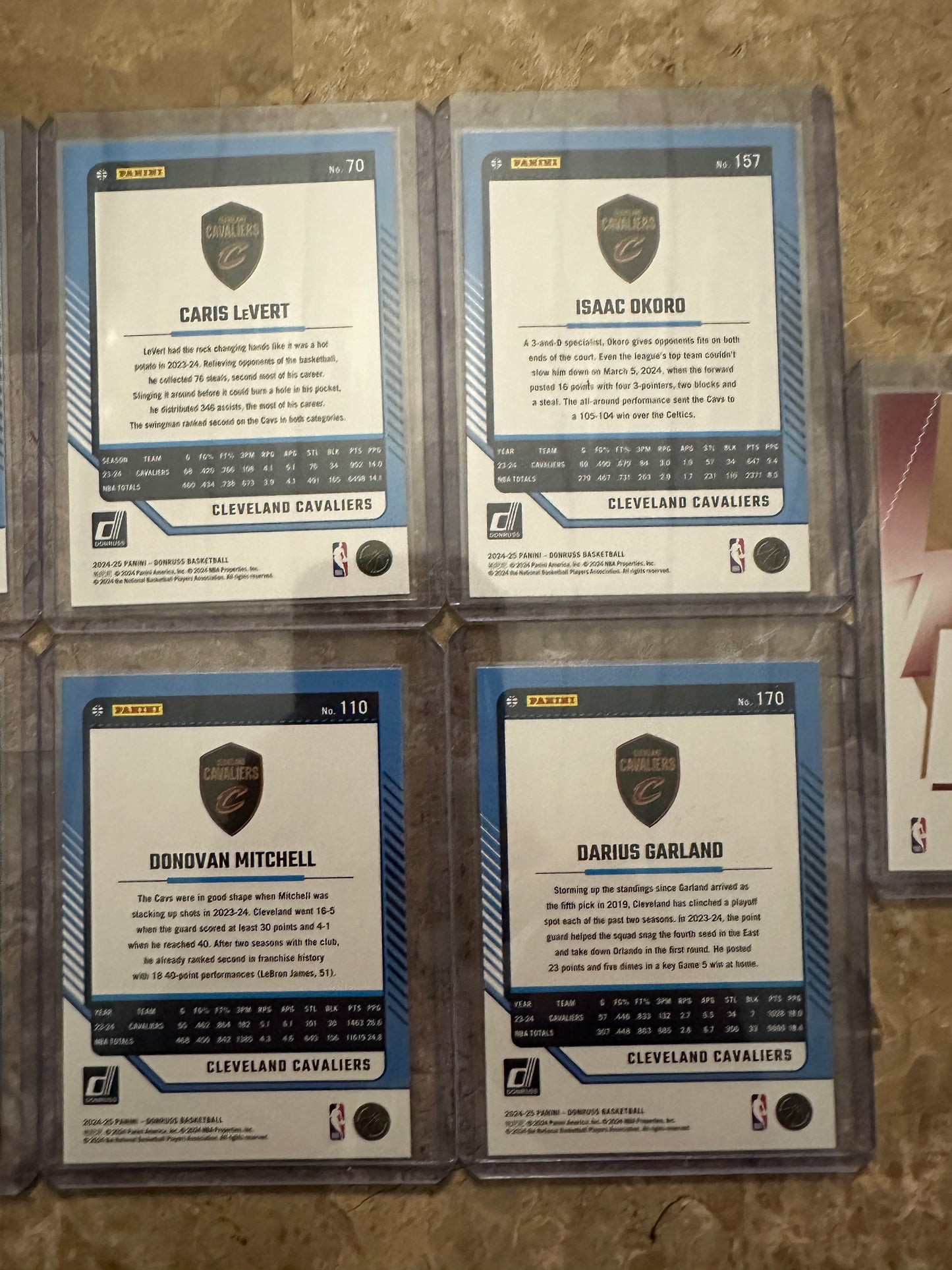 2024 Panini Donruss Basketball Cleveland Cavaliers Team Set (8 cards)