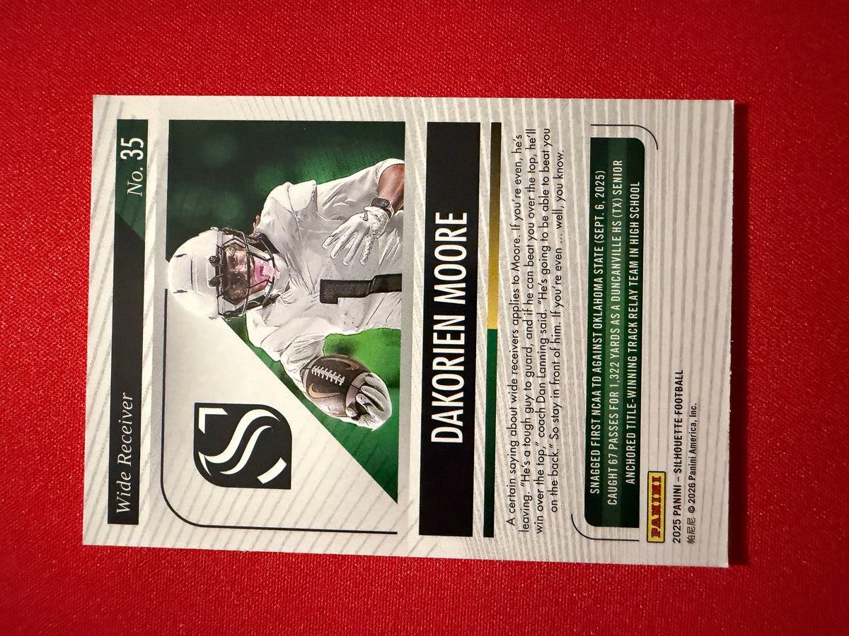 Dakorien Moore 2025 Panini Silhouette Football Base Blue /99 #35