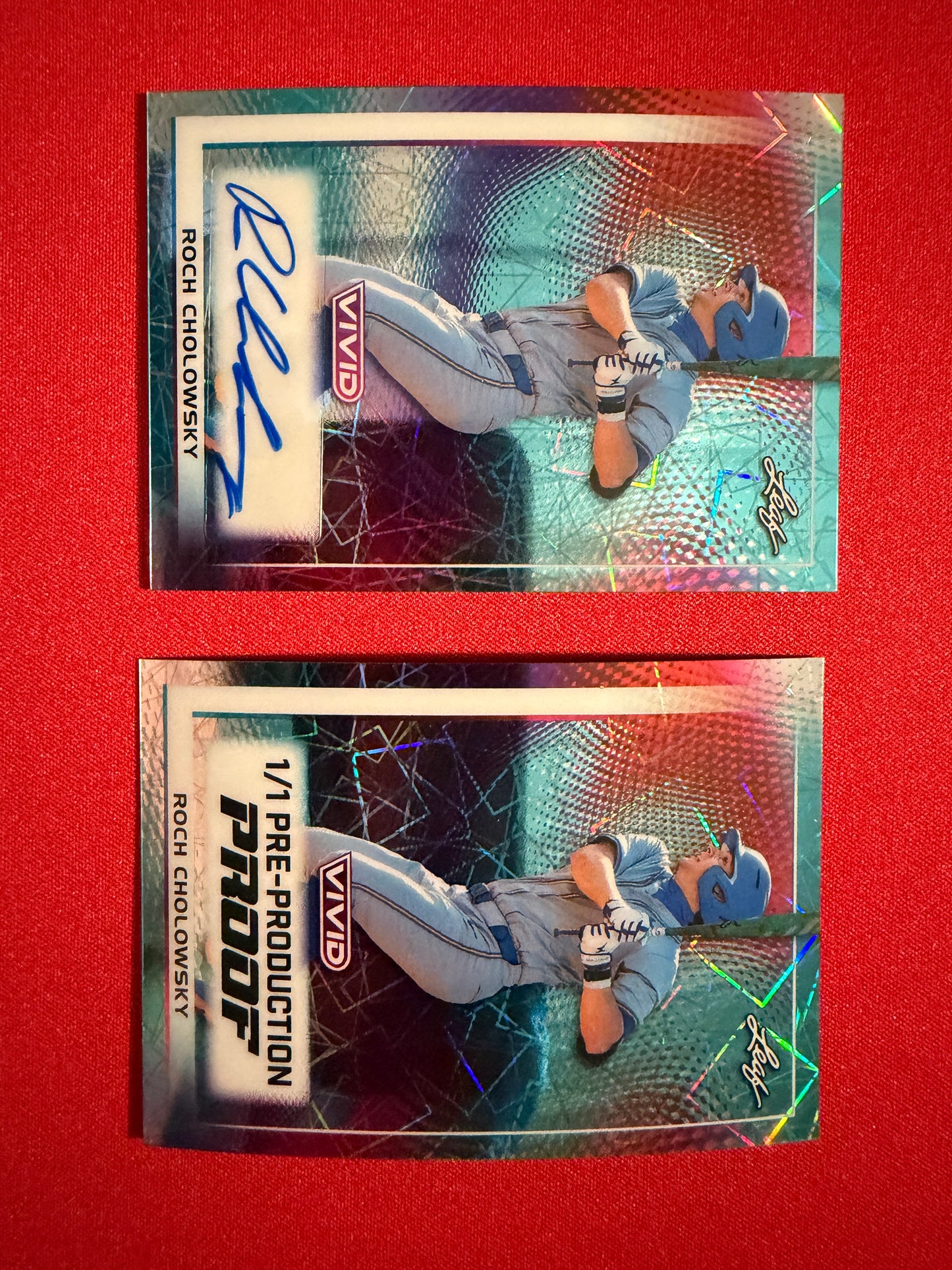 Roch Cholowsky 2026 Leaf Vivid Teal Lazer AUTO + 1/1 Pre-Prod Proof #1 Pick