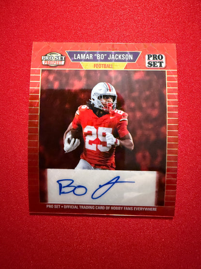 2026 Leaf Pro Set Lamar Bo Jackson 1989 Mini Auto 1/1 Red Flood Super Prismatic