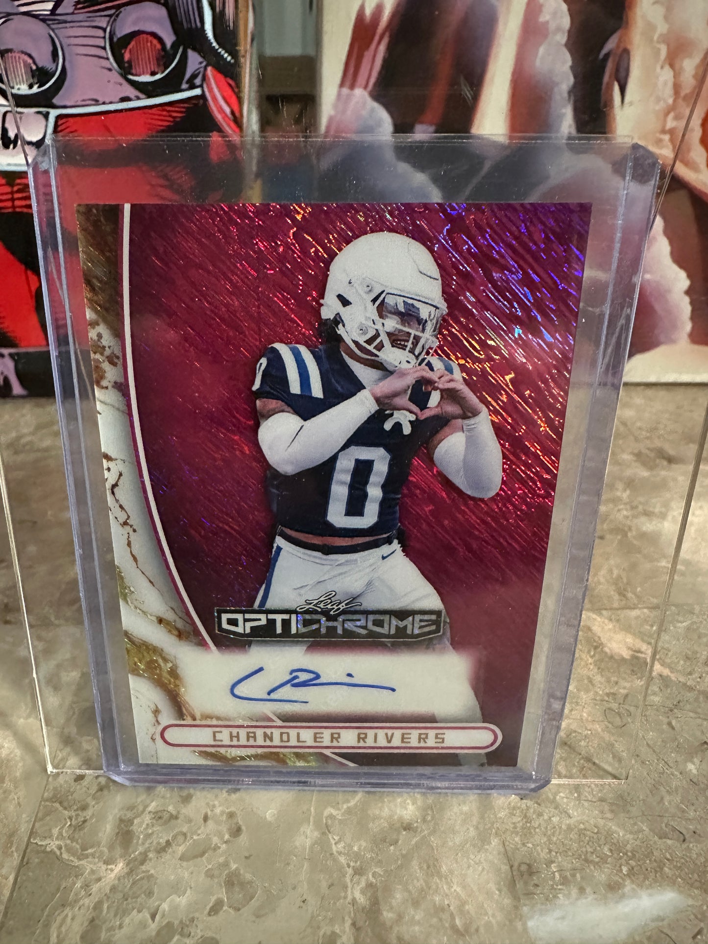 2026 Leaf Optichrome Chandler Rivers PINK SHIMMER AUTO /6 Ravens Draft Pick