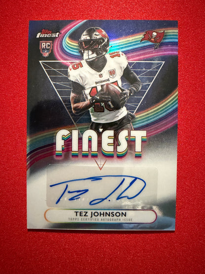2025 Topps Finest Football Tez Johnson Rookie Finest Auto RFA-TZJ
