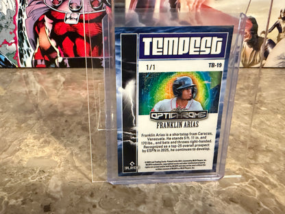Franklin Arias 2025 Leaf Optichrome Baseball Tempest Auto Red Lava 1/1