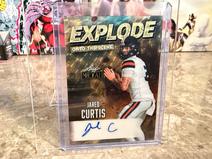 2026 Leaf Metal Football Jared Curtis Auto Explode Onto the Scene Super Gold Prismatic 1/1
