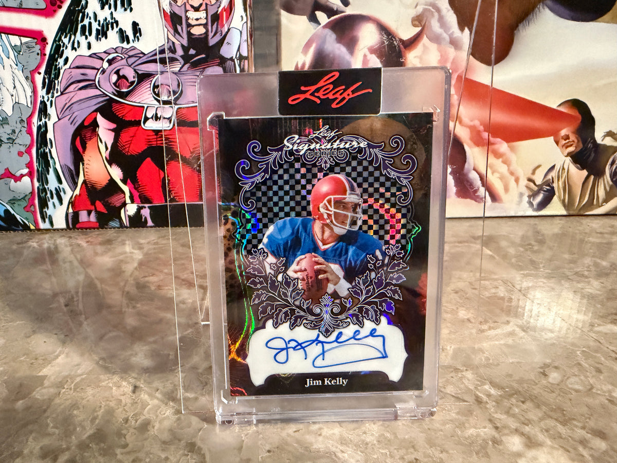 Jim Kelly 2026 Leaf Signature Series Base Auto Purple Lava 1/1