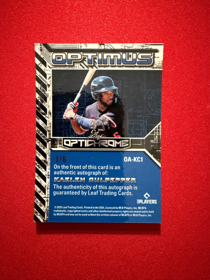 2025 Leaf Optichrome Baseball Kaelen Culpepper Optimus Auto Green Crystal /6