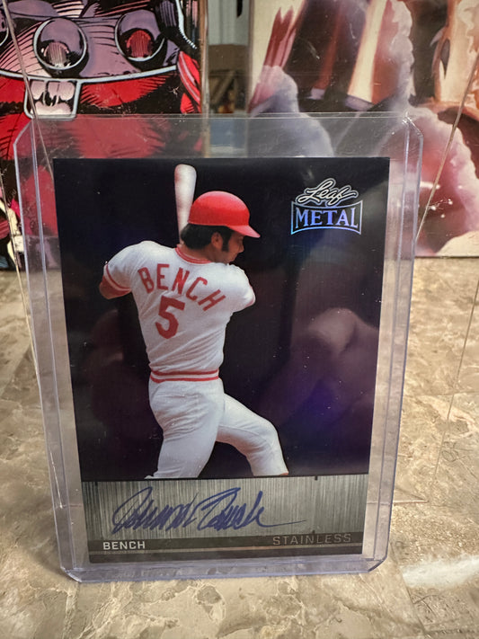2026 Leaf Metal Baseball Johnny Bench STAINLESS STEEL Autograph 1/1 - HOF