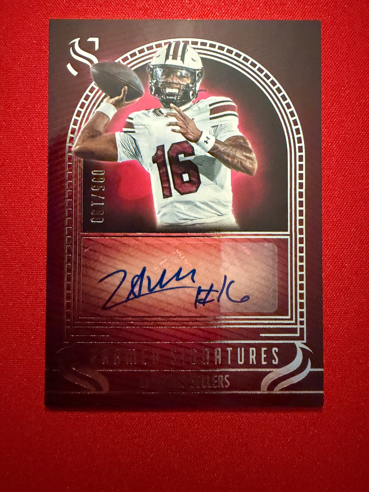 LaNorris Sellers 2025 Panini Silhouette Football Framed Signatures /199