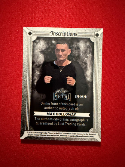 Max Holloway 2026 Leaf Metal Ring Kings Metal Inscriptions Auto White 1/1