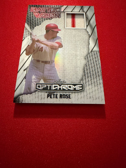 2025 Leaf Optichrome Pete Rose Game-Used Multicolor Relic Battle Worn 10/10