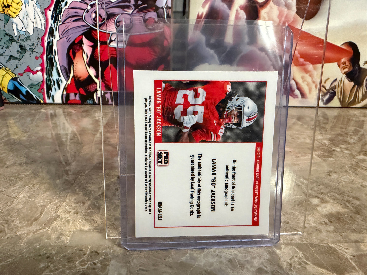 2026 Leaf Pro Set Lamar Bo Jackson 1989 Mini Auto 1/1 Red Flood Super Prismatic