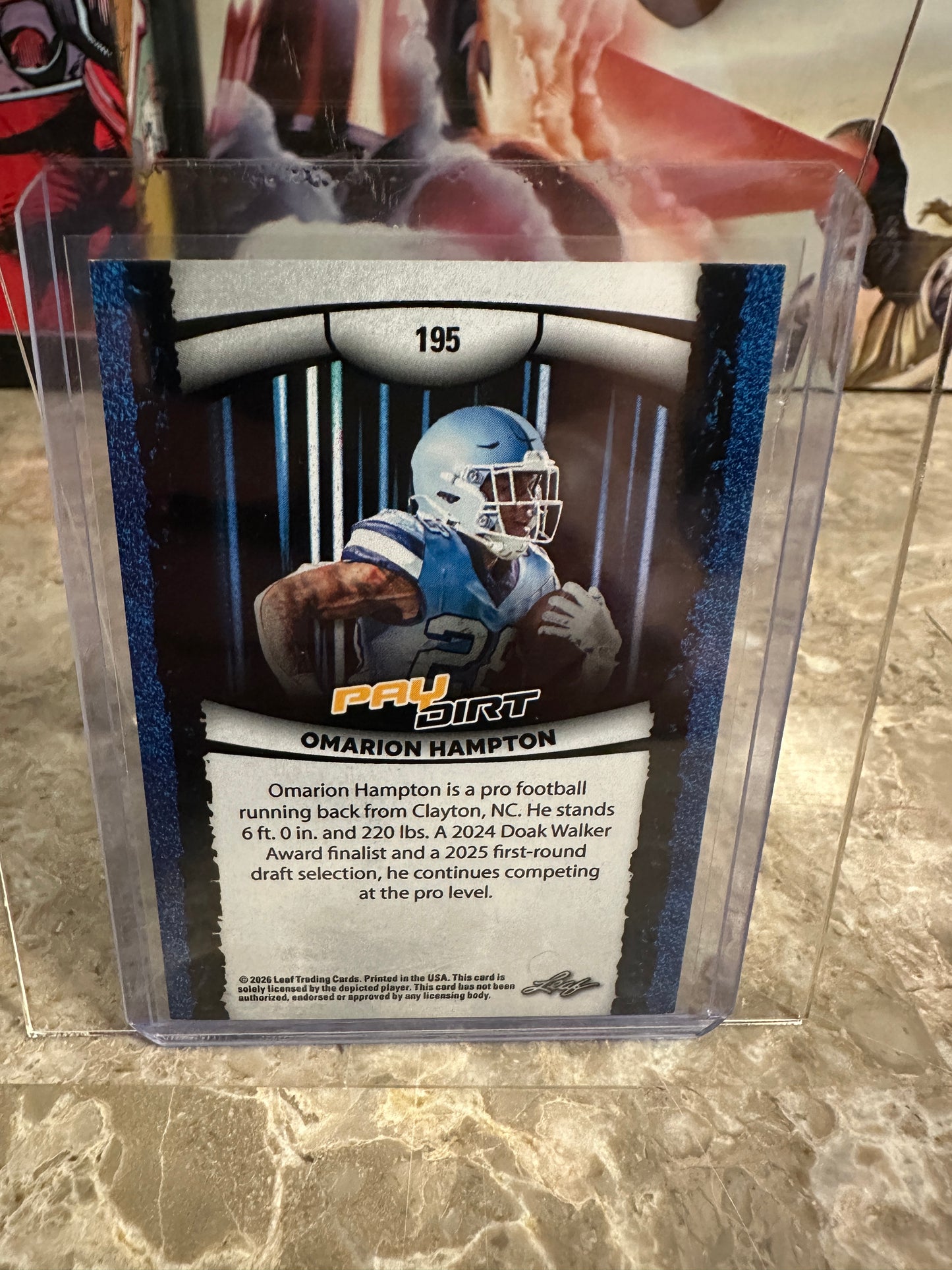 Omarion Hampton 2026 Leaf Paydirt Football Base Orange Parallel /99