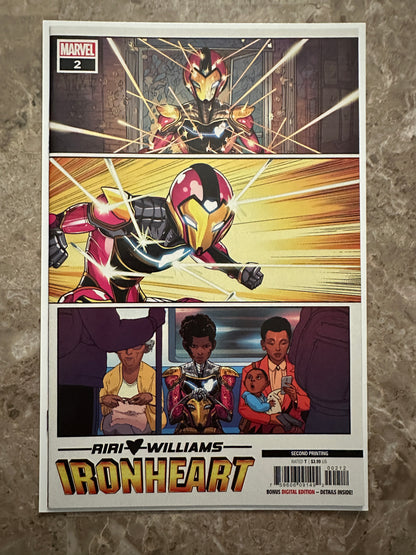 Ironheart #2 2nd Printing NM 9.4-9.6 (Marvel 2019) - Vecchio Cover, Low Pop