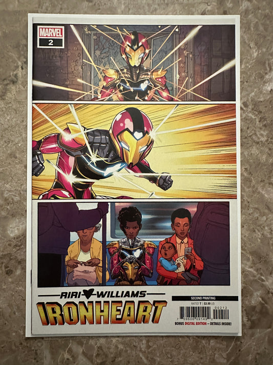 Ironheart #2 2nd Printing NM 9.4-9.6 (Marvel 2019) - Vecchio Cover, Low Pop