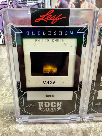 2026 Leaf Slideshow RUSH Neil Peart Behind The Kit + Geddy Lee 3-Slide LOT