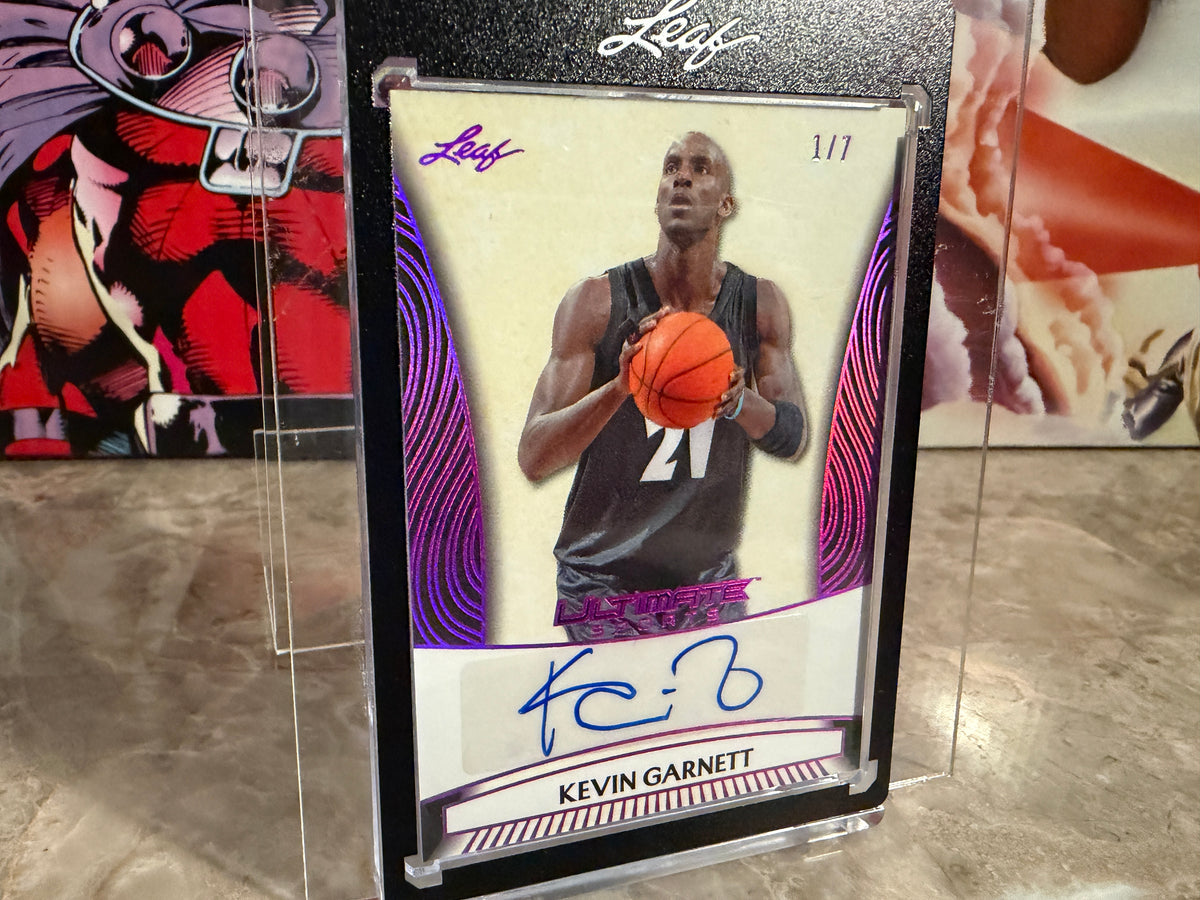 Kevin Garnett 2026 Leaf Ultimate Sports Signatures Auto Purple 1/7 Bookend
