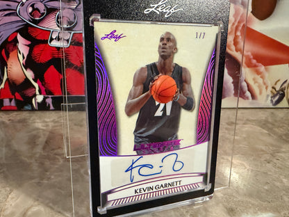 Kevin Garnett 2026 Leaf Ultimate Sports Signatures Auto Purple 1/7 Bookend