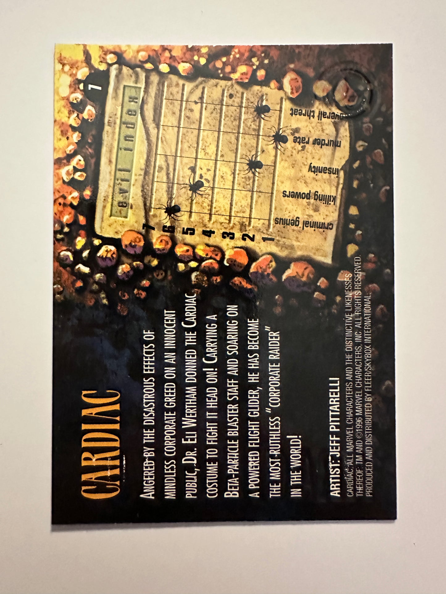 Cardiac #7 (1996 Marvel Fleer Spider-Man Premium) - Higher grade