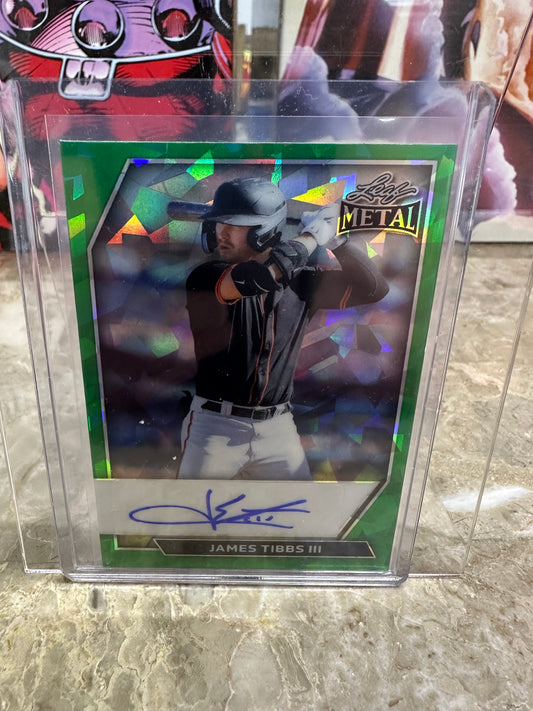 2026 Leaf METAL James Tibbs III 1/1 GREEN CRYSTAL Autograph - Dodgers
