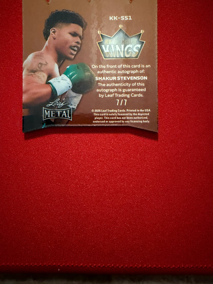 Shakur Stevenson 2026 Leaf Metal Ring Kings Knockout Kings Die-Cut Auto 7/7