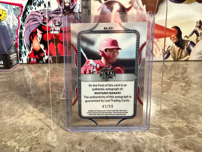 Rintaro Sasaki 2026 Leaf Draft Edition Baseball Base Auto Platinum /99