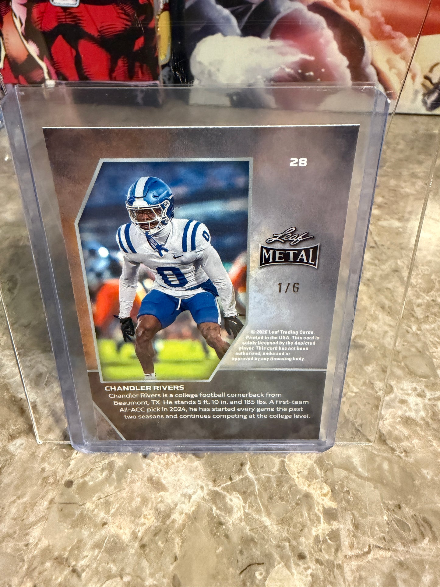 2026 Leaf Metal Football Chandler Rivers Pink Shimmer 1/6 Ravens Draft Pick