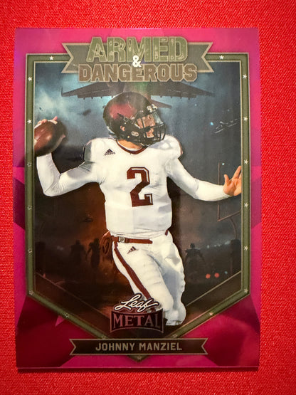 2026 Leaf Metal Johnny Manziel Auto Kaleidoscope Armed & Dangerous Pink Lot