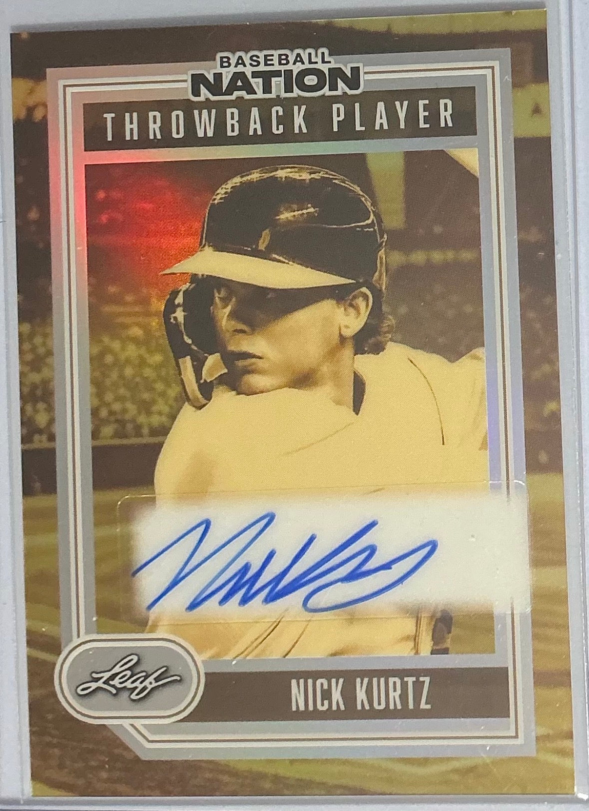 (2026/05/22) Nick Kurtz Throwback Player Auto 2026 Leaf Baseball Nation