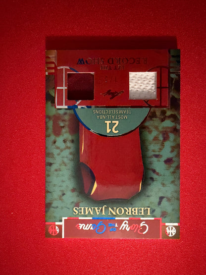 LeBron James 2025 Leaf Glory of the Game Let the Record Show Dual Game-Used 1/5