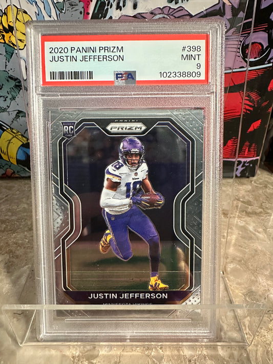 Justin Jefferson #398 PSA Mint 9.0 (2020 Panini Prizm)