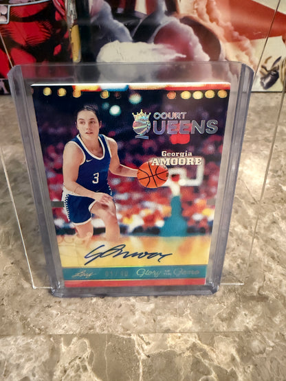 2025 Leaf Glory of the Game Basketball Court Queens Georgia Amoore Silver Auto 01/40