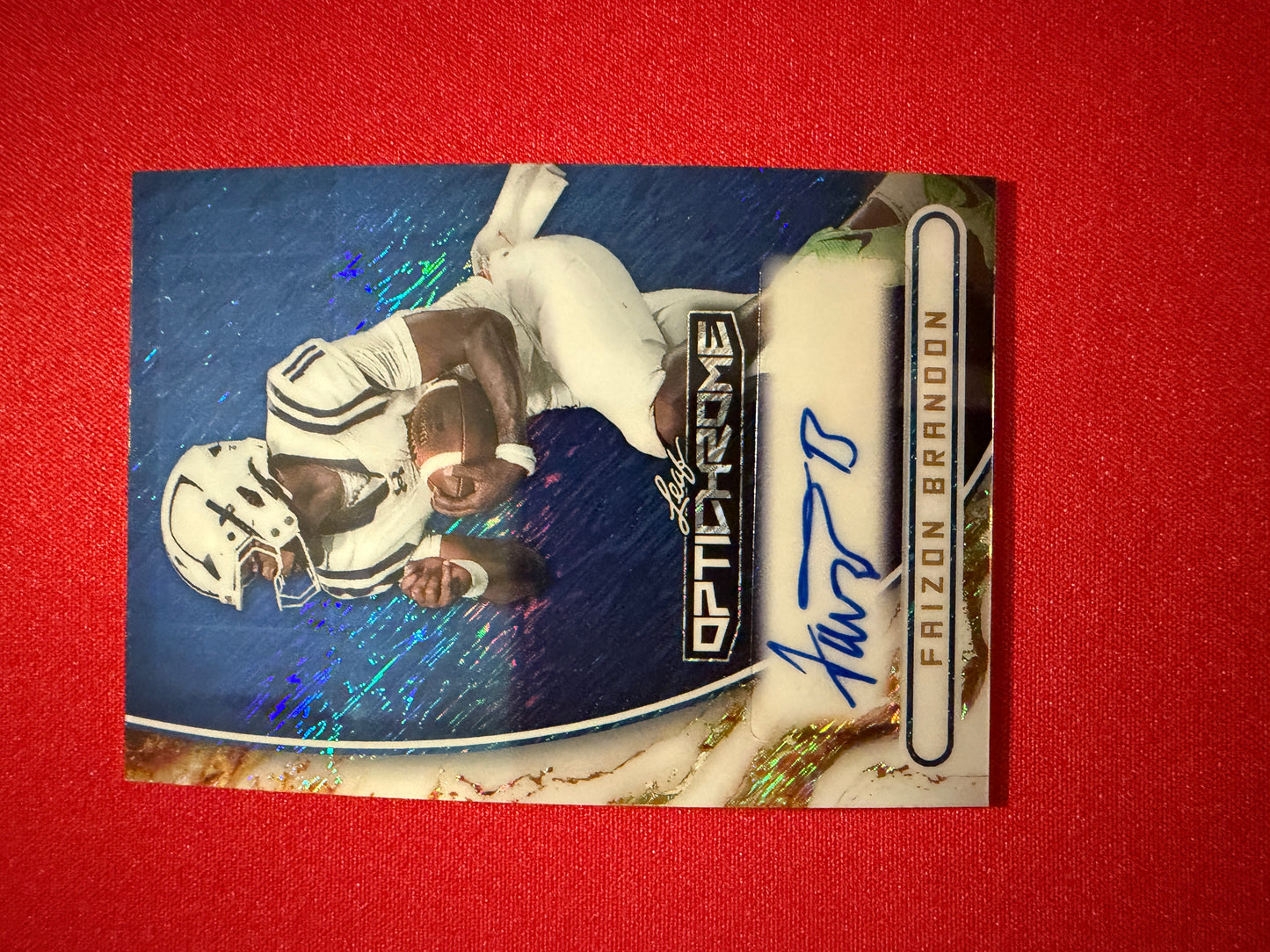 2026 Leaf Optichrome Football Faizon Brandon Base Auto Blue Color Match /5