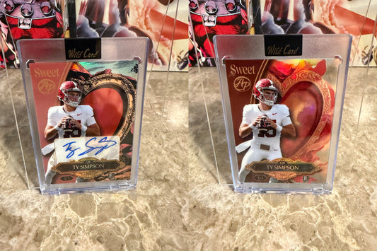 Ty Simpson 2026 Wild Card Wild Art 1/1 Auto 2-Card Lot