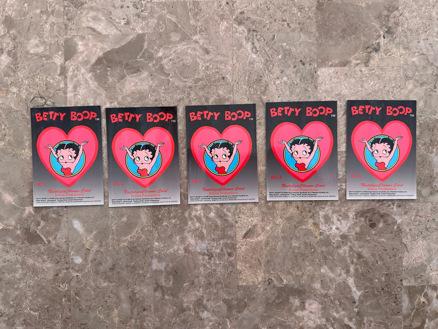 Betty Boop Pinups Complete Card Set + Nostalgia Chrome 1-5/Clear Chrome 1,4