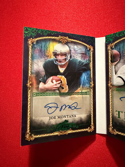 2026 Leaf Art of Sport Notre Dame Triptych Triple Auto Booklet Montana Mirer Quinn Green /5