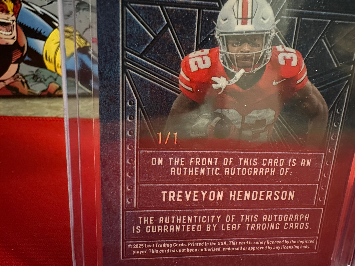2025 Leaf Trinity Steel Auto 1/1 TreVeyon Henderson + Will Howard + Jamier Brown