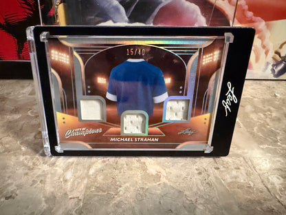 Michael Strahan 2026 Leaf City of Champions Materials Triple Game-Used /40