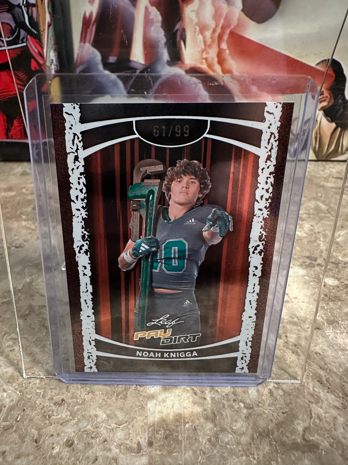 Noah Knigga 2026 Leaf Paydirt Football Base Orange Parallel /99