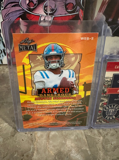 Austin Simmons Leaf Optichrome AUTO /8 Color Match Ole Miss QB Metal /7 Lot