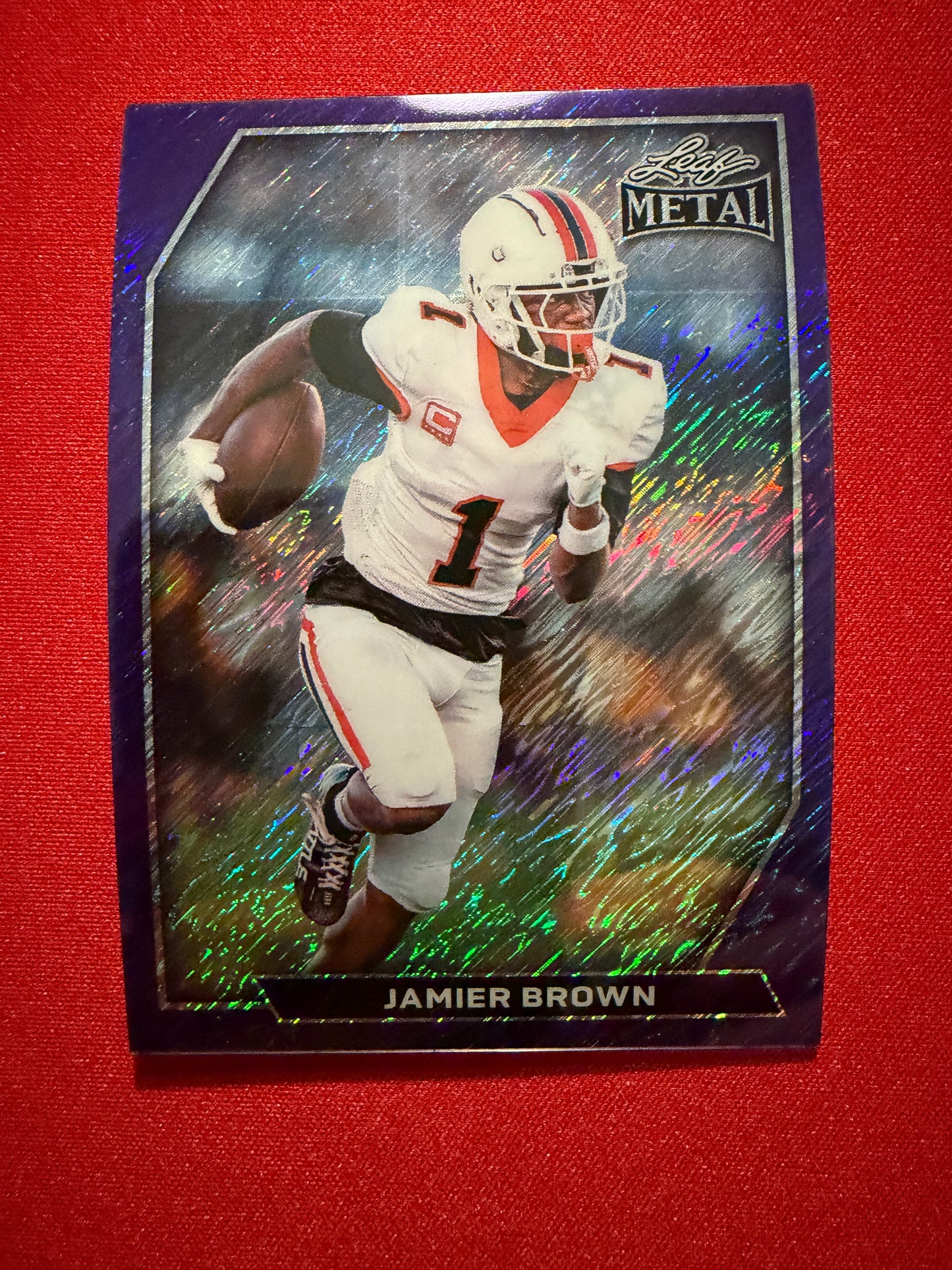 Jamier Brown 2026 Leaf Metal Auto Red OSU Color Match 2-Card Lot