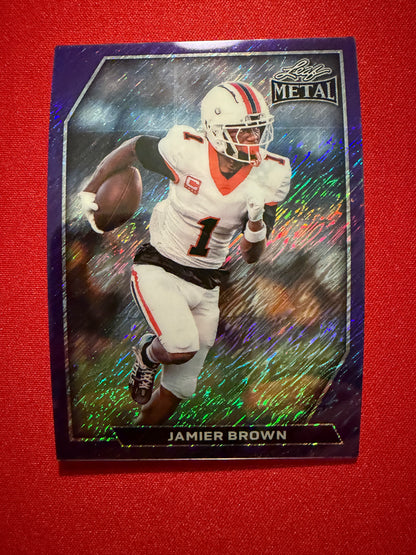 Jamier Brown 2026 Leaf Metal Auto Red OSU Color Match 2-Card Lot