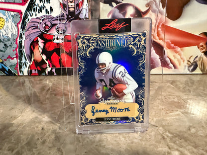 Lenny Moore 2026 Leaf Signature Series Enshrined Auto Blue Prismatic 1/1