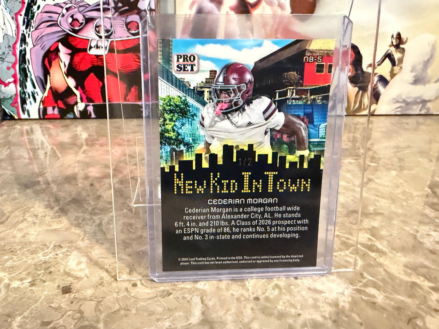 2026 Leaf Pro Set Metal Football Cederian Morgan Nee Kid In Town Black 1/2
