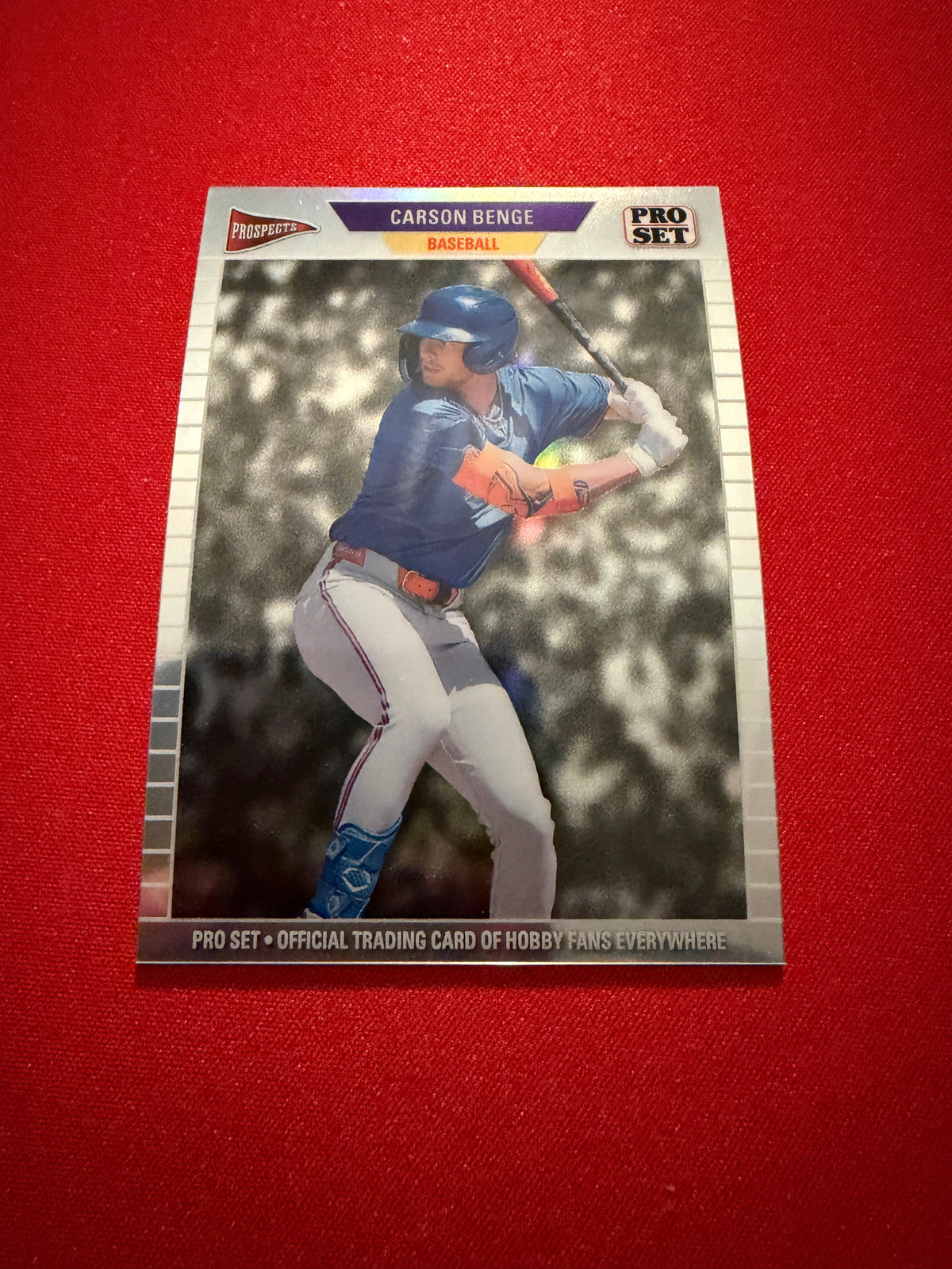 Carson Benge 2026 Leaf Pro Set Metal Baseball 1989 Silver 10/10 Bookend